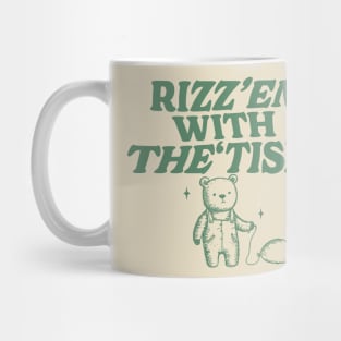 Rizz Em With The Tism Shirt, Retro Unisex Adult T Shirt, Funny Bear Meme Mug